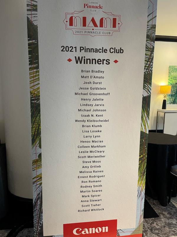 Scott Meriwether - 2021 Canon Pinnacle Club Winner