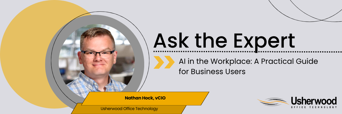 AI in the workplace ask the expert with an image of Nathan hock the author 