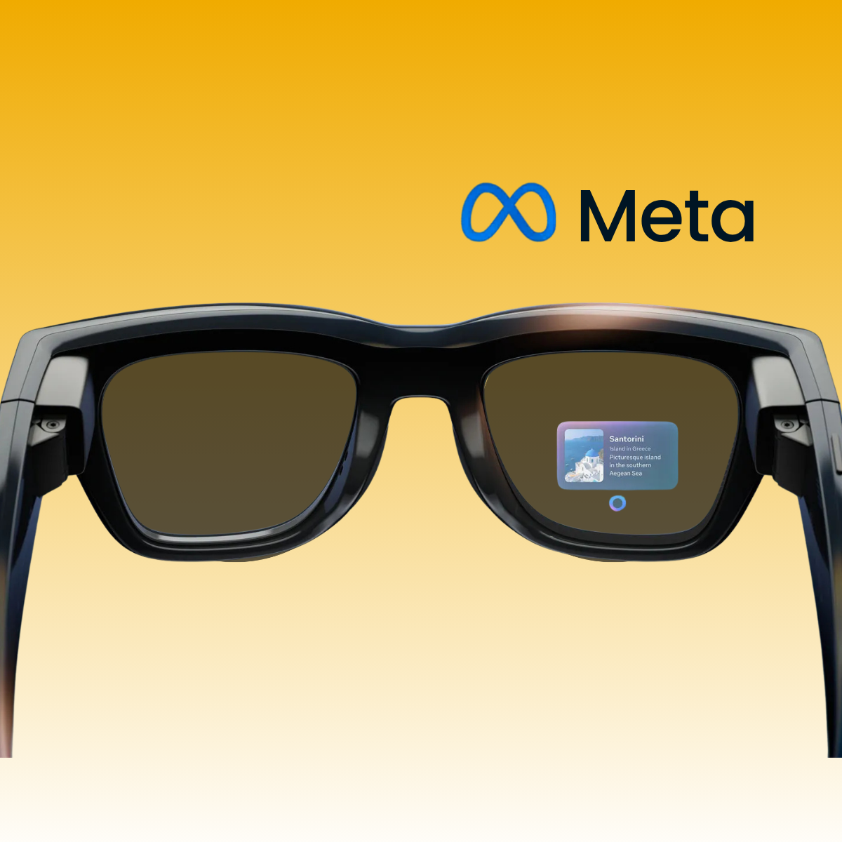 Meta sunglasses on gold background Meta sunglasses on gold background