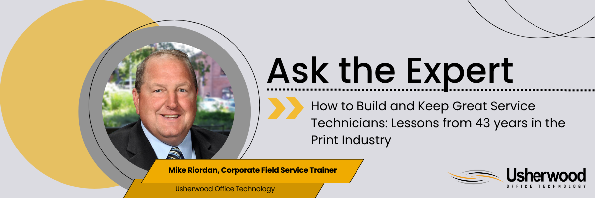 Photo of Mike Riordan with the title on the right 